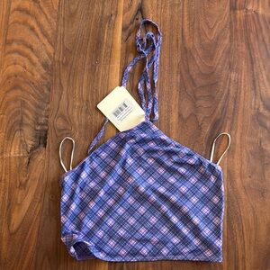 Peppermayo Plaid Purple Women's crop Top